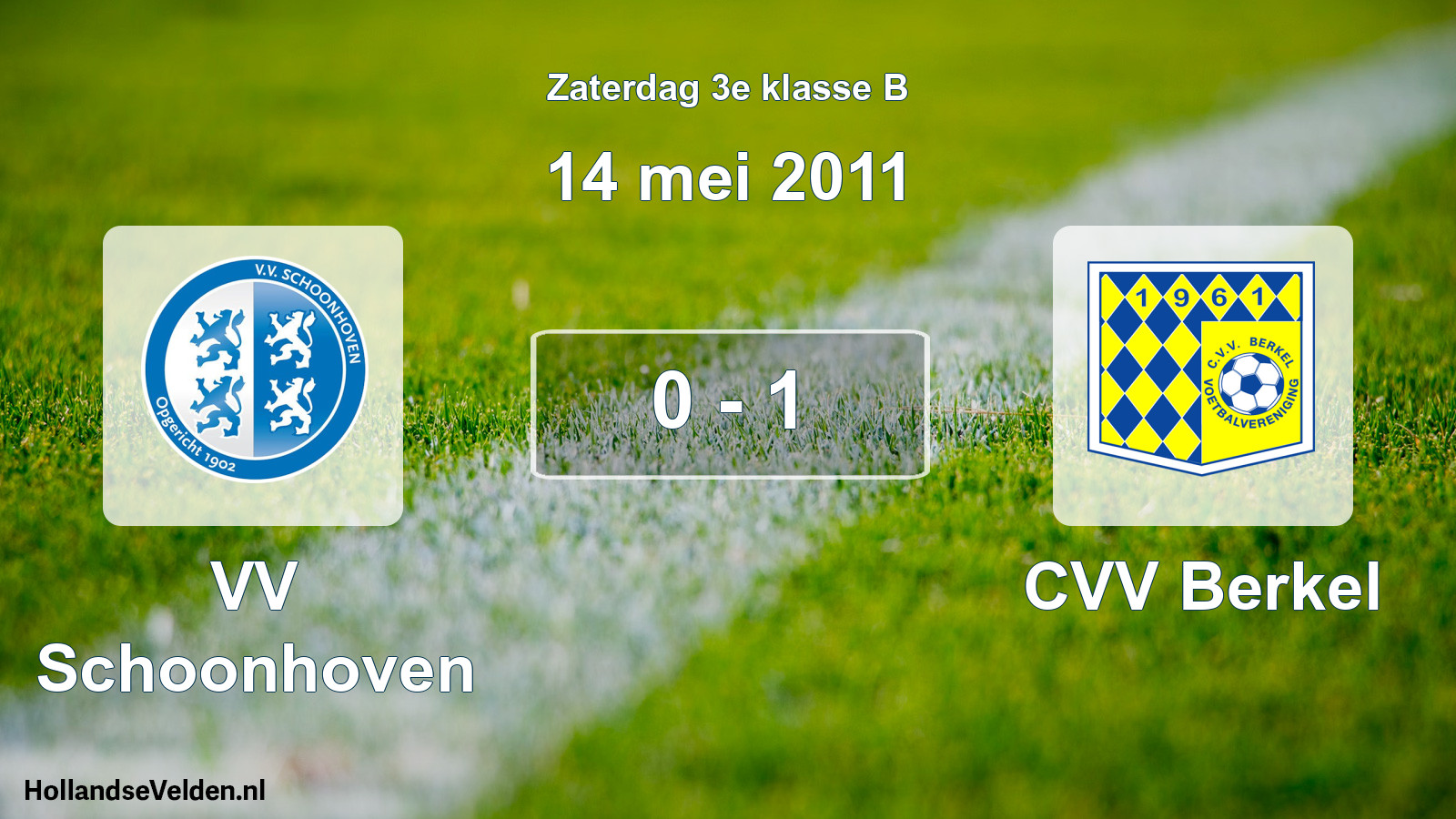 Total number of matches played: VV Schoonhoven - CVV Berkel 0 - 1 (14 May 2011)