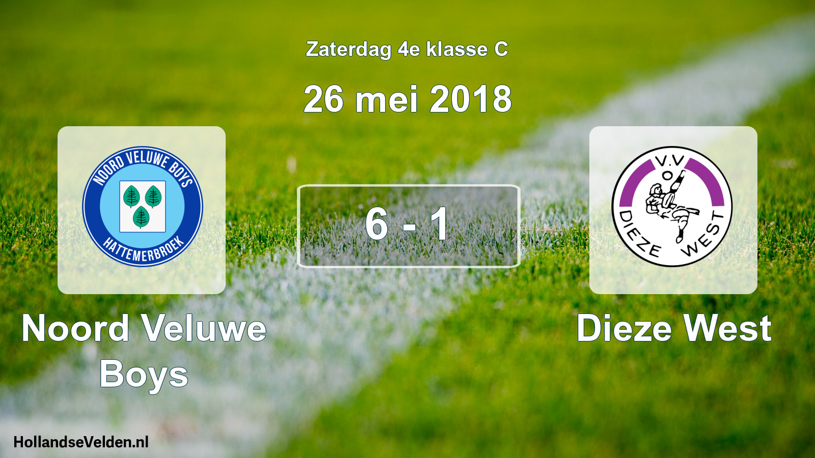 Total number of matches played: Noord Veluwe Boys - Dieze West 6 - 1 (26 May 2018)