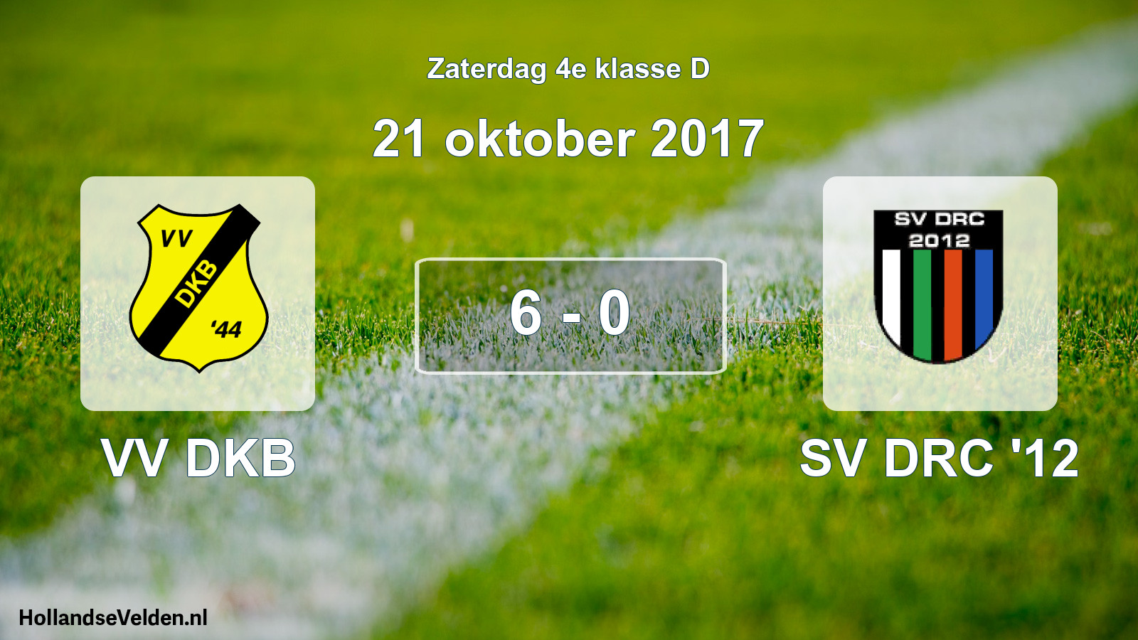 Total number of matches played: VV DKB - SV DRC '12 6 - 0 (21 October 2017)