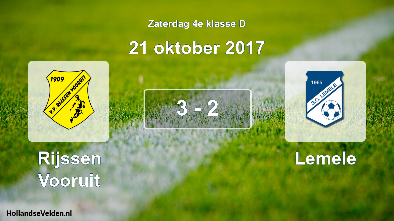 Total number of matches played: Rijssen Vooruit - Lemele 3 - 2 (21 October 2017)