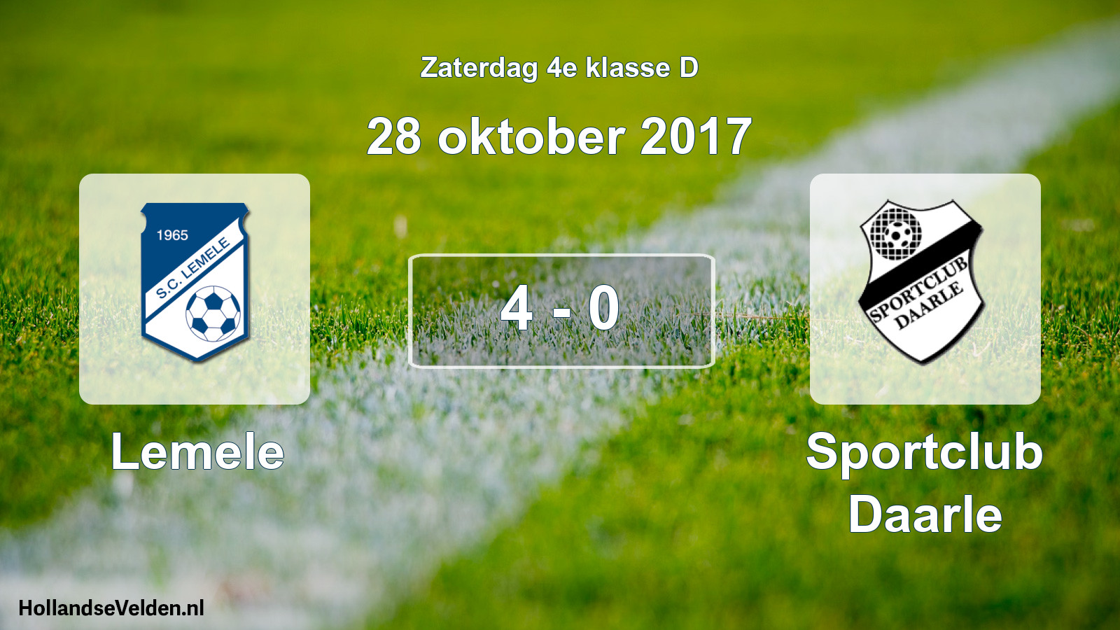 Total number of matches played: Lemele - Sportclub Daarle 4 - 0 (28 October 2017)