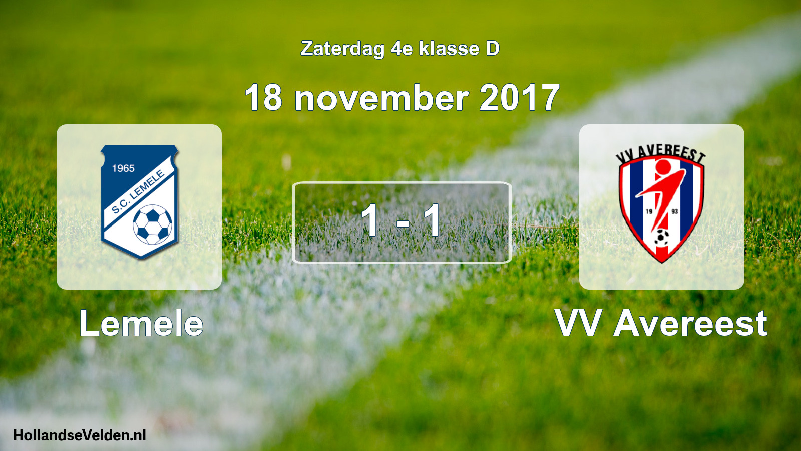 Total number of matches played: Lemele - VV Avereest 1 - 1 (18 November 2017)