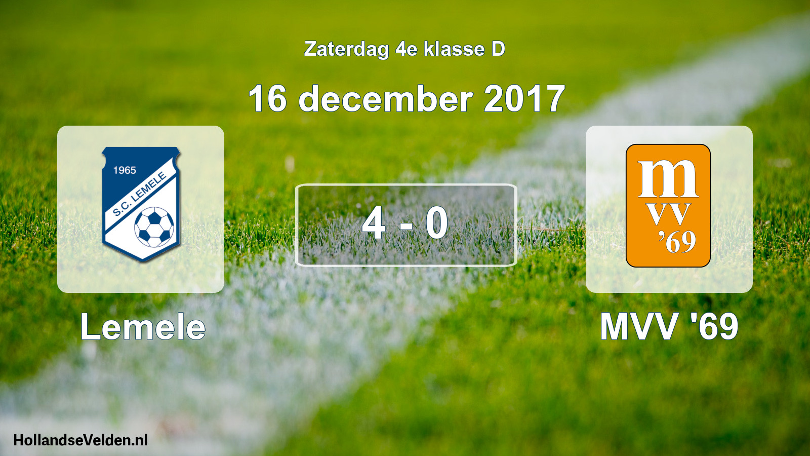 Total number of matches played: Lemele - MVV '69 4 - 0 (16 December 2017)