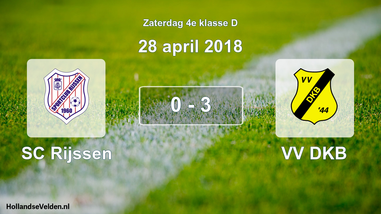 Total number of matches played: SC Rijssen - VV DKB 0 - 3 (28 April 2018)