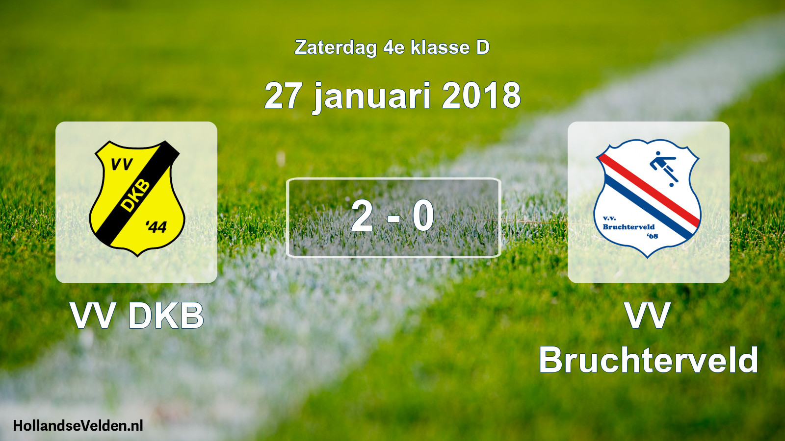 Total number of matches played: VV DKB - VV Bruchterveld 2 - 0 (27 January 2018)
