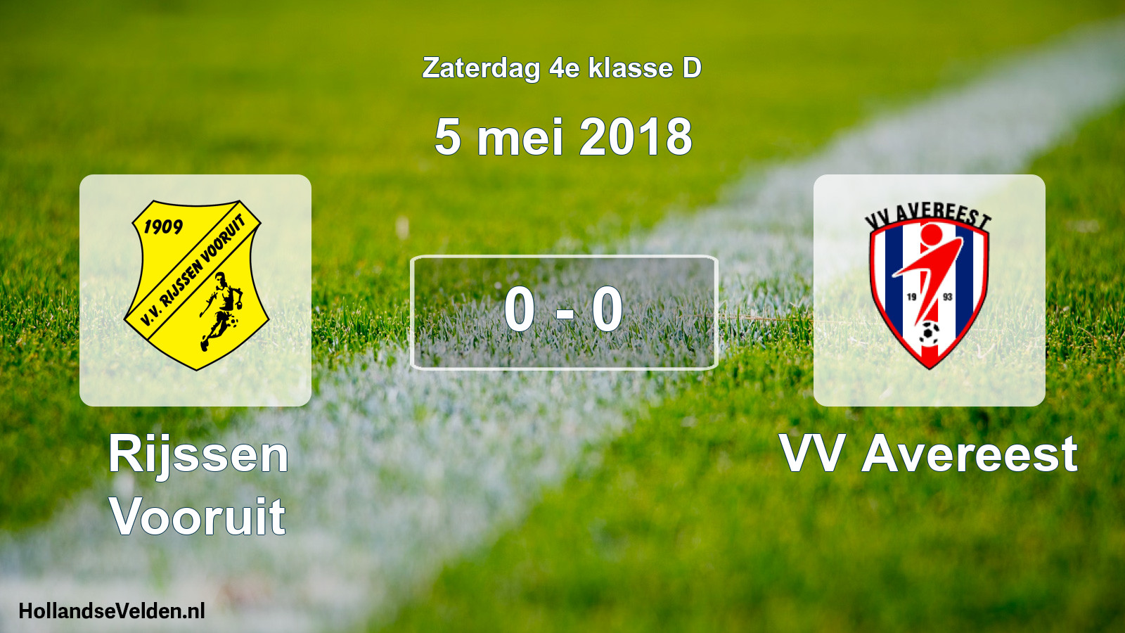 Total number of matches played: Rijssen Vooruit - VV Avereest 0 - 0 (5 May 2018)