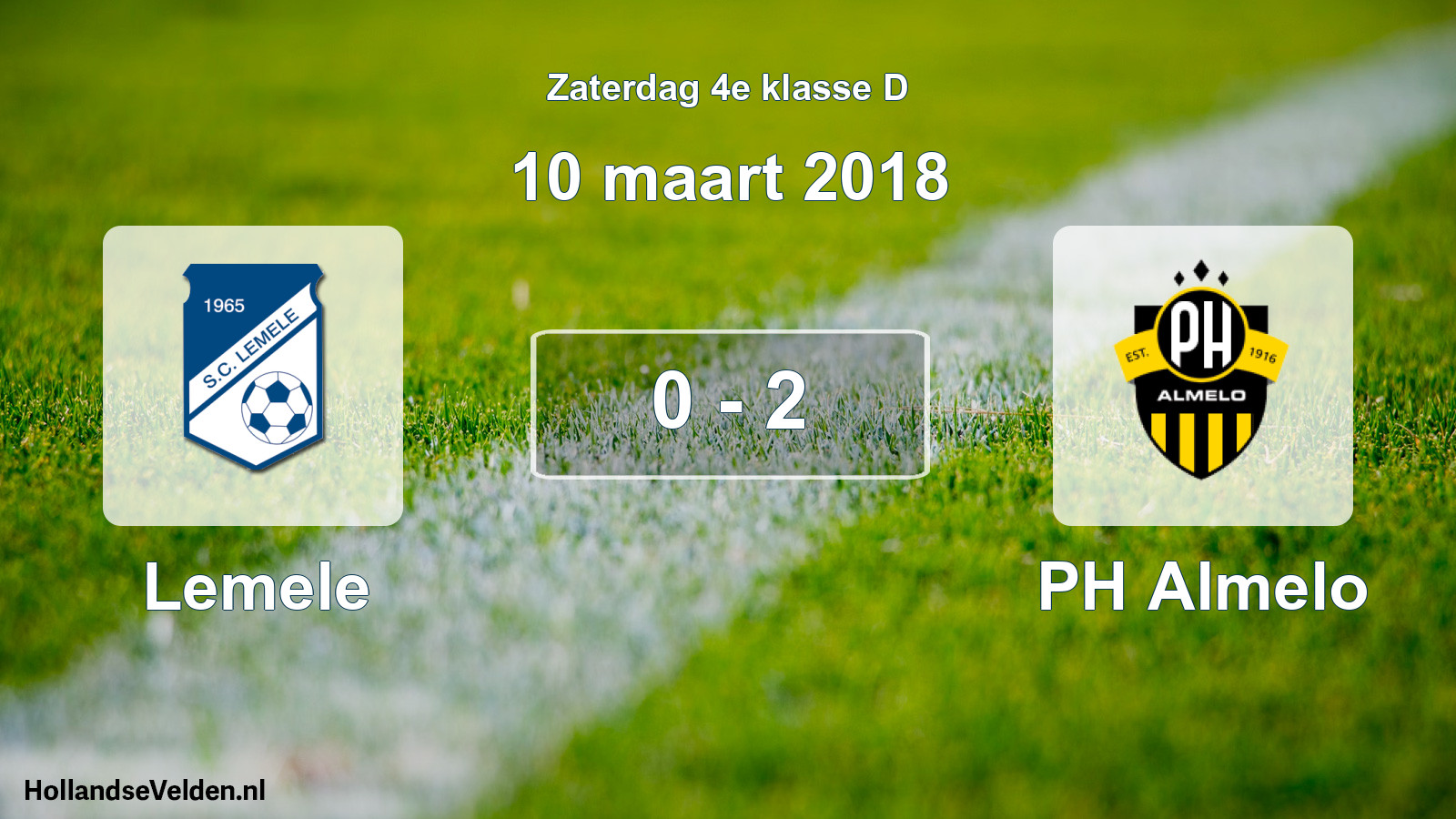 Total number of matches played: Lemele - PH Almelo 0 - 2 (10 March 2018)