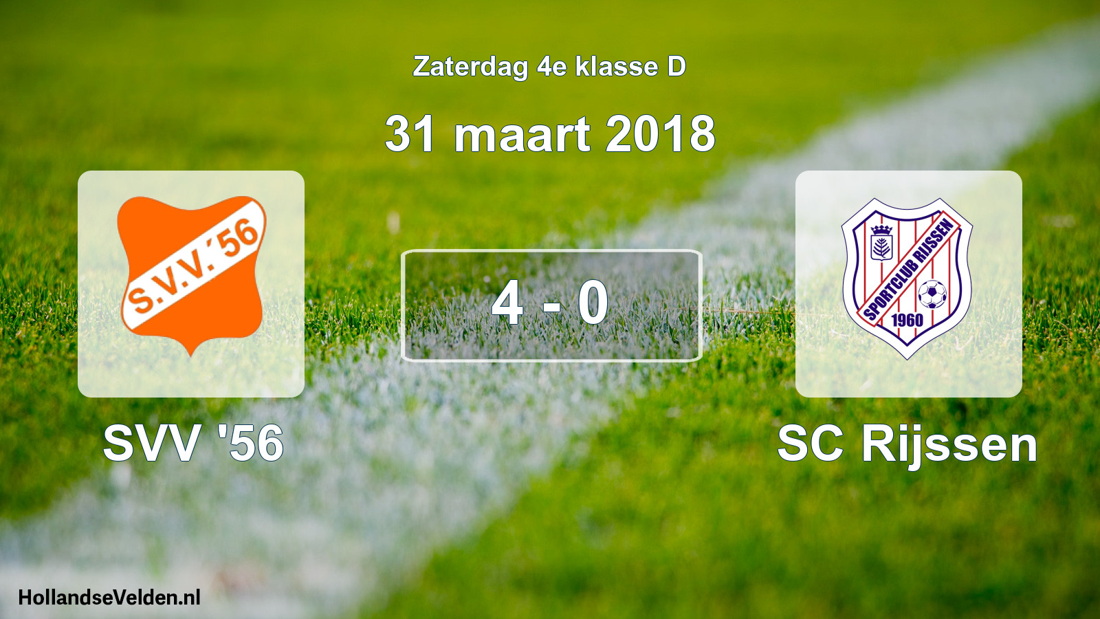 Total number of matches played: SVV '56 - SC Rijssen 4 - 0 (31 March 2018)