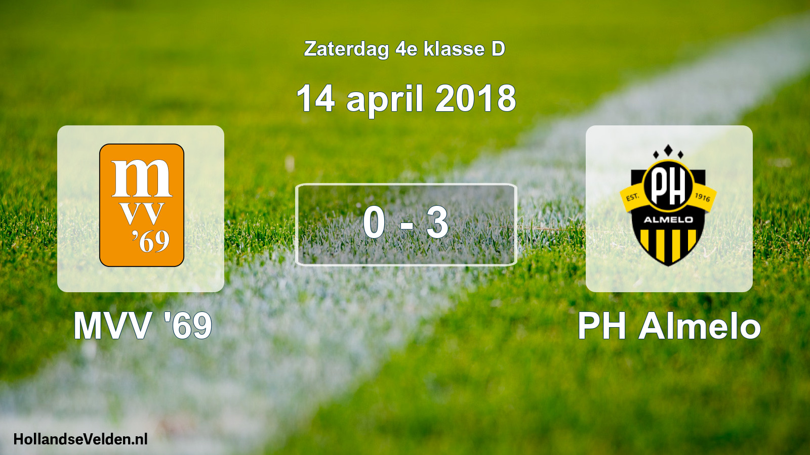 Total number of matches played: MVV '69 - PH Almelo 0 - 3 (14 April 2018)