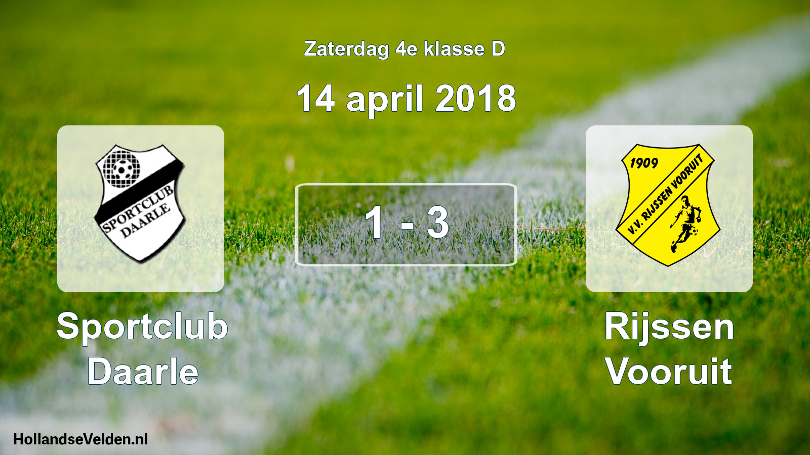 Total number of matches played: Sportclub Daarle - Rijssen Vooruit 1 - 3 (14 April 2018)