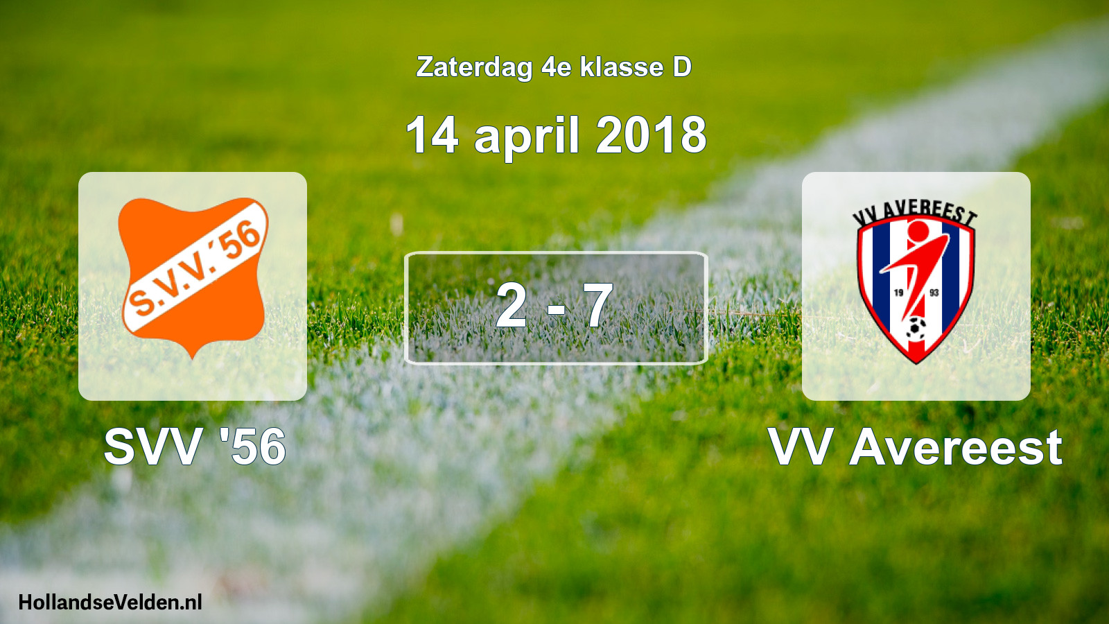 Total number of matches played: SVV '56 - VV Avereest 2 - 7 (14 April 2018)