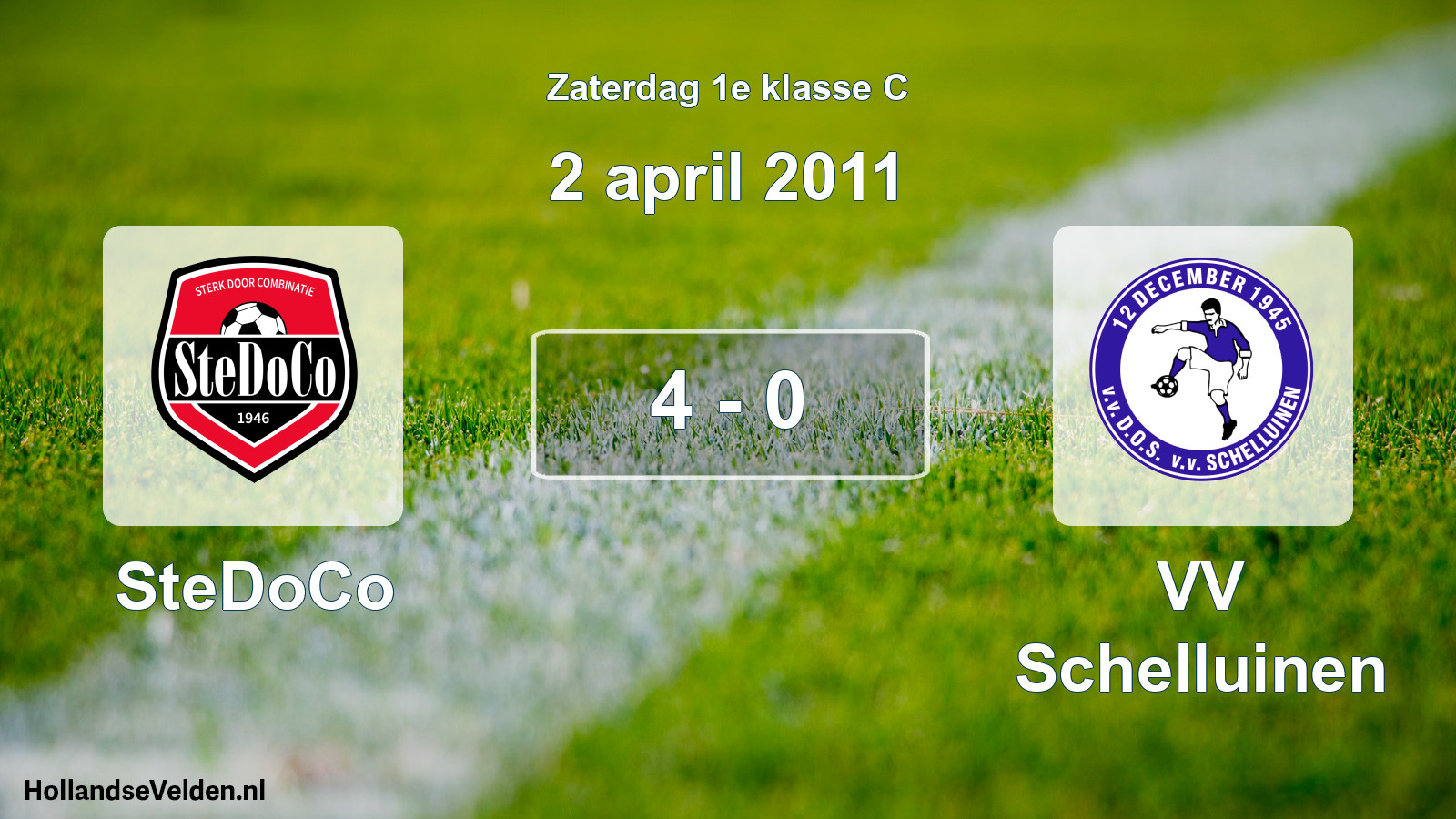 Total number of matches played: SteDoCo - VV Schelluinen 4 - 0 (2 April 2011)