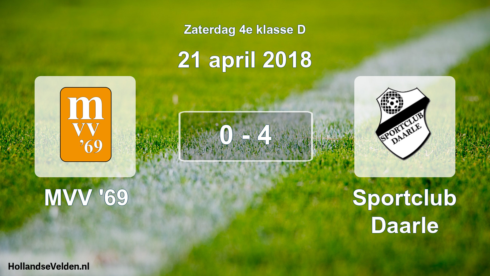 Total number of matches played: MVV '69 - Sportclub Daarle 0 - 4 (21 April 2018)