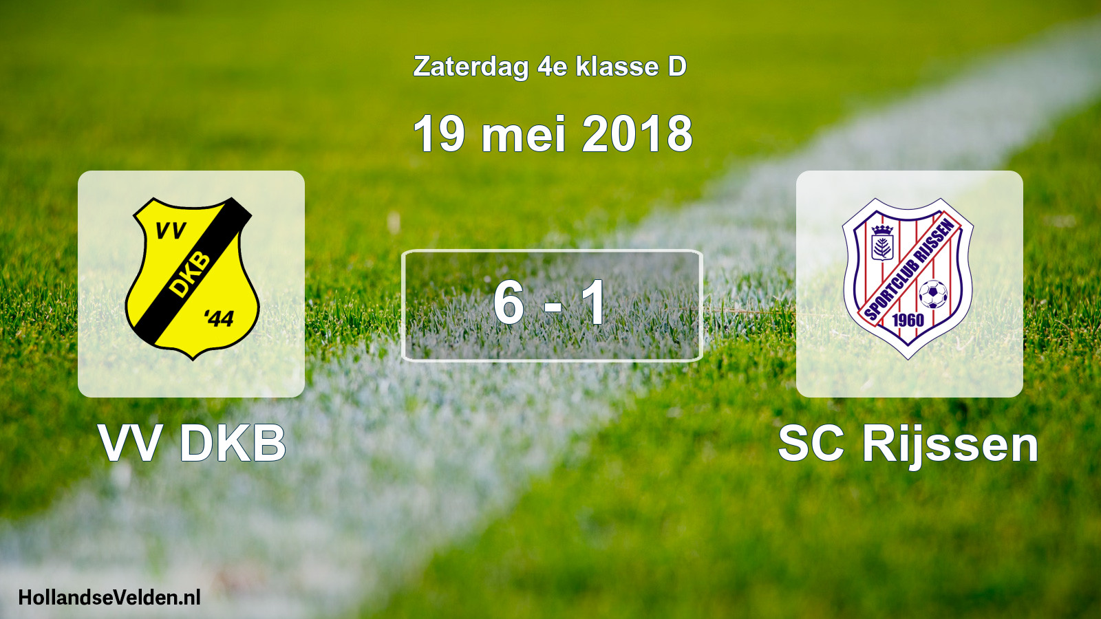 Total number of matches played: VV DKB - SC Rijssen 6 - 1 (19 May 2018)