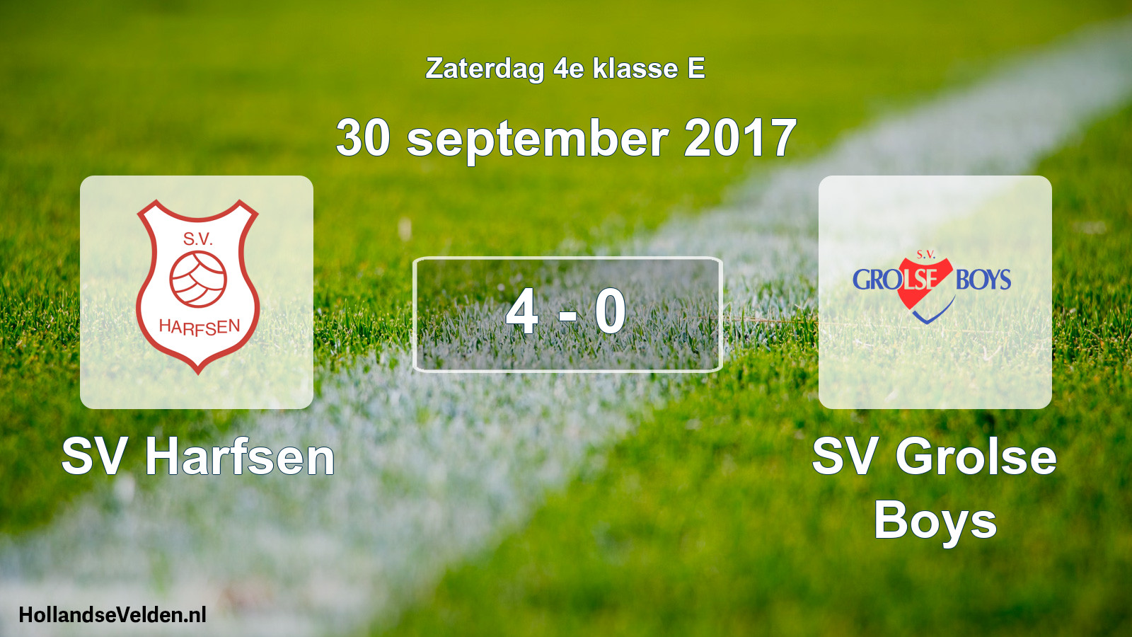 Total number of matches played: SV Harfsen - SV Grolse Boys 4 - 0 (30 September 2017)