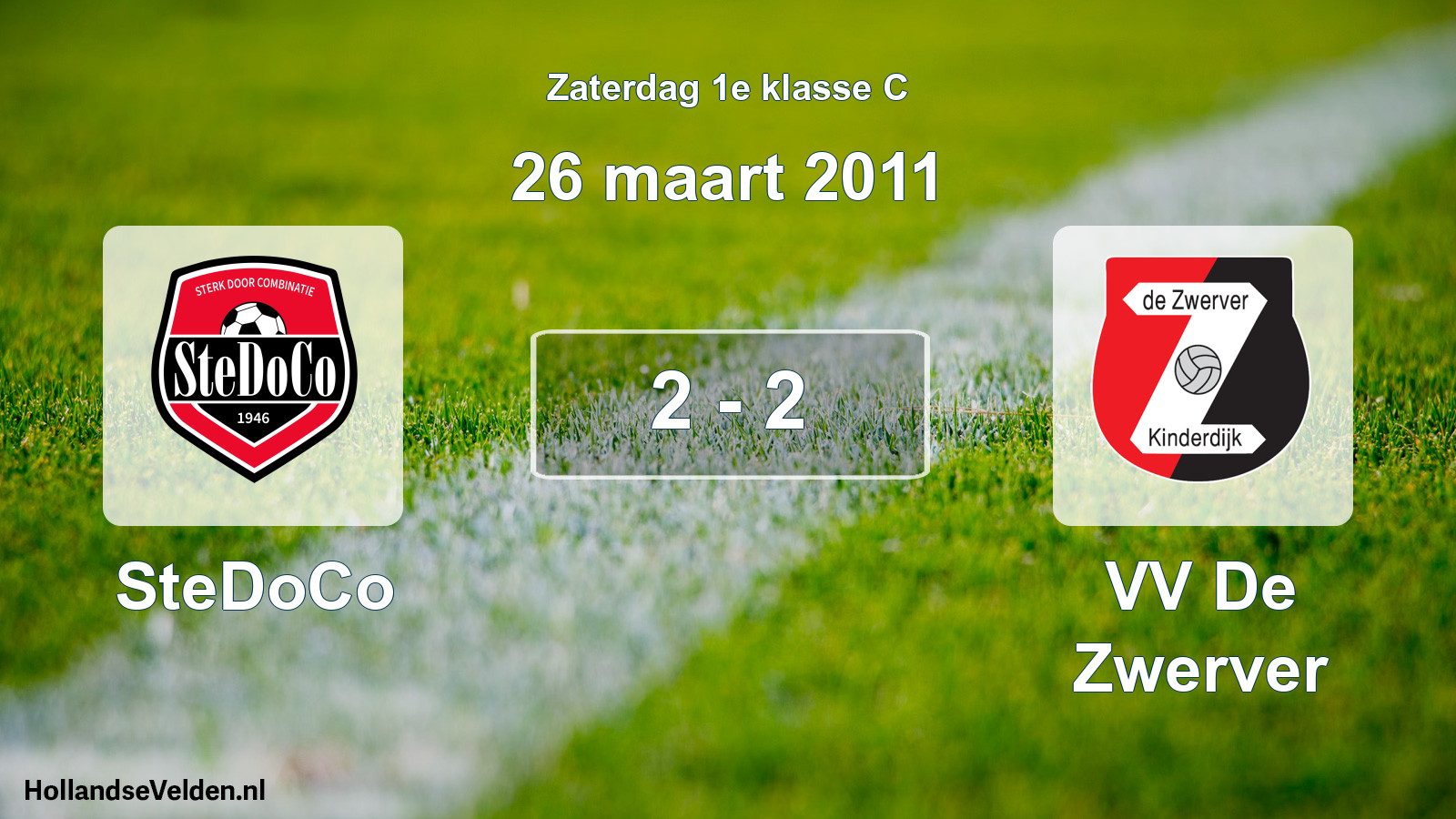 Total number of matches played: SteDoCo - VV De Zwerver 2 - 2 (26 March 2011)