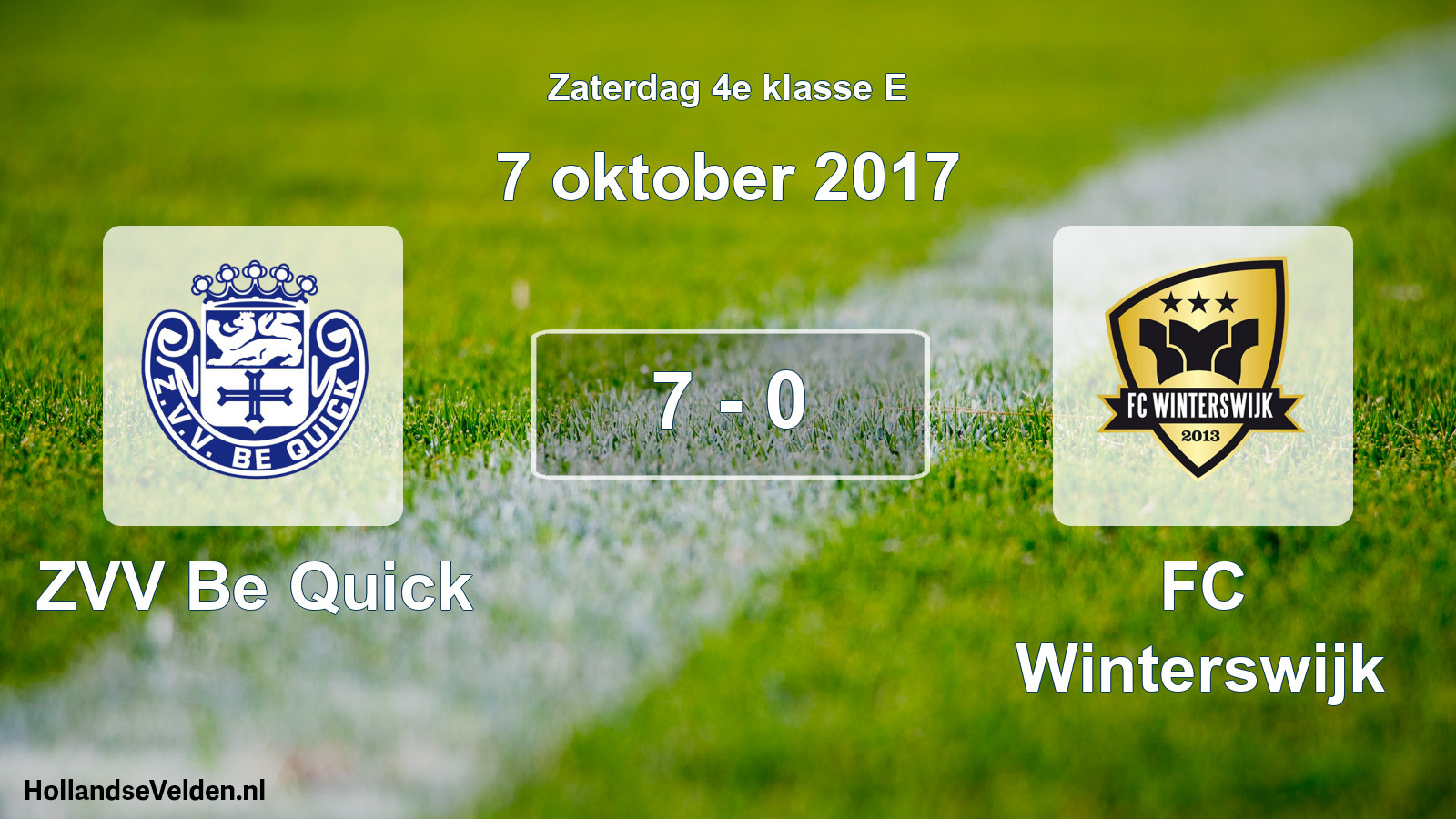 Total number of matches played: ZVV Be Quick - FC Winterswijk 7 - 0 (7 October 2017)