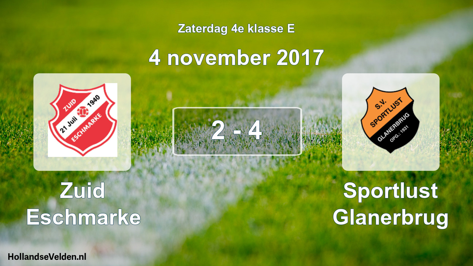 Total number of matches played: Zuid Eschmarke - Sportlust Glanerbrug 2 - 4 (4 November 2017)