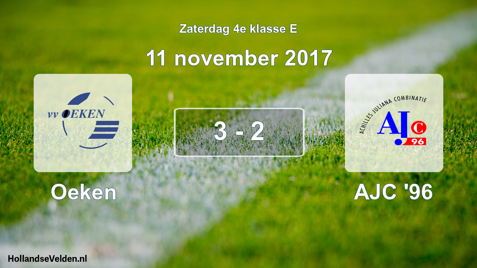 Total number of matches played: Oeken - AJC '96 3 - 2 (11 November 2017)