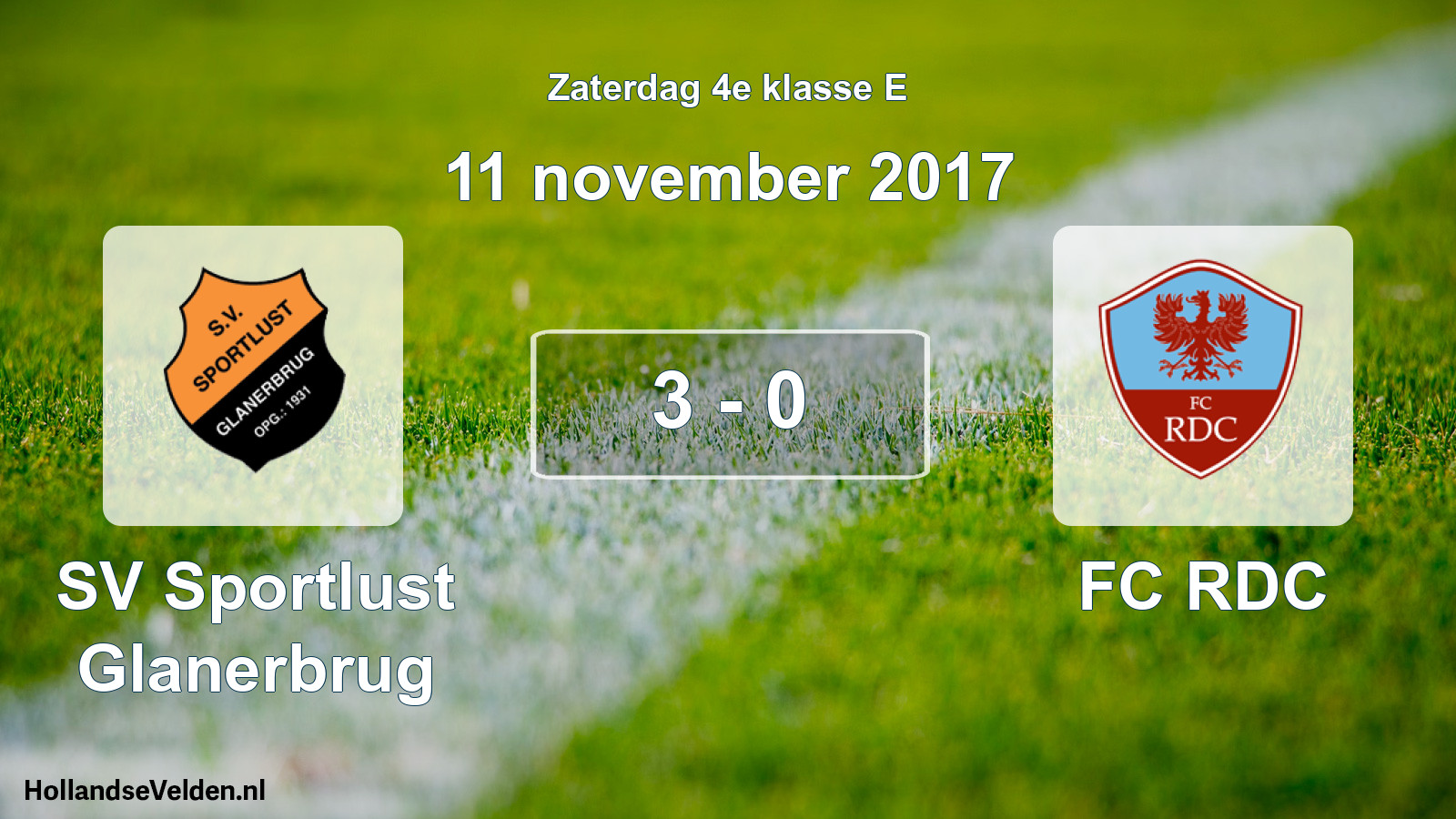 Total number of matches played: Sportlust Glanerbrug - FC RDC 3 - 0 (11 November 2017)