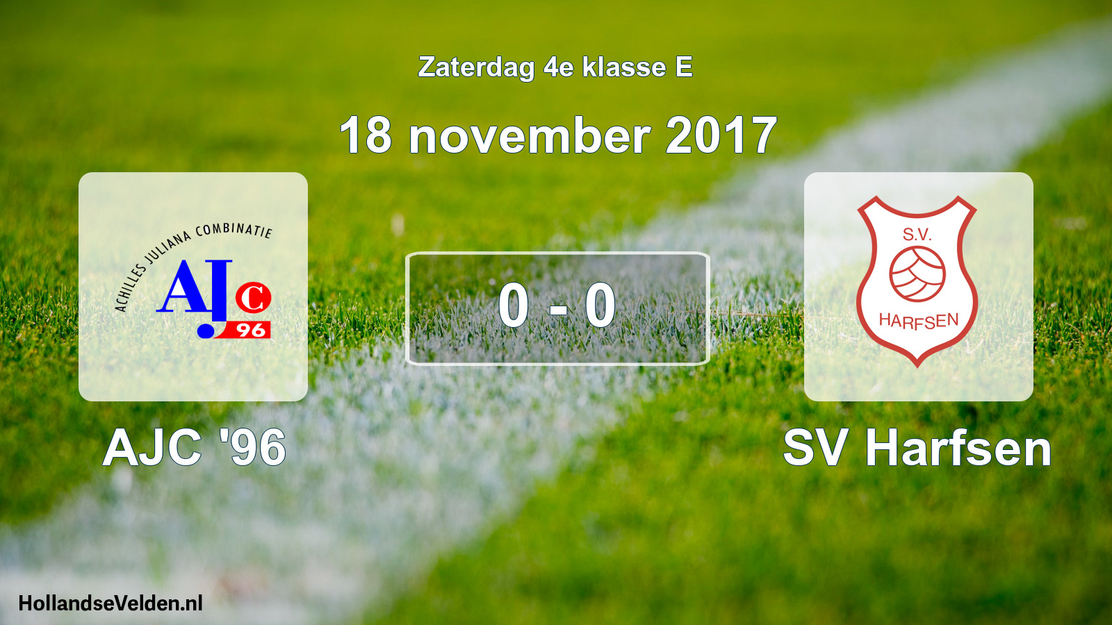 Total number of matches played: AJC '96 - SV Harfsen 0 - 0 (18 November 2017)
