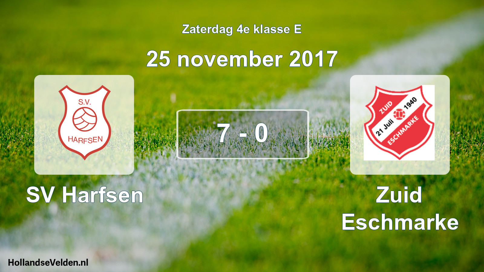 Total number of matches played: SV Harfsen - Zuid Eschmarke 7 - 0 (25 November 2017)