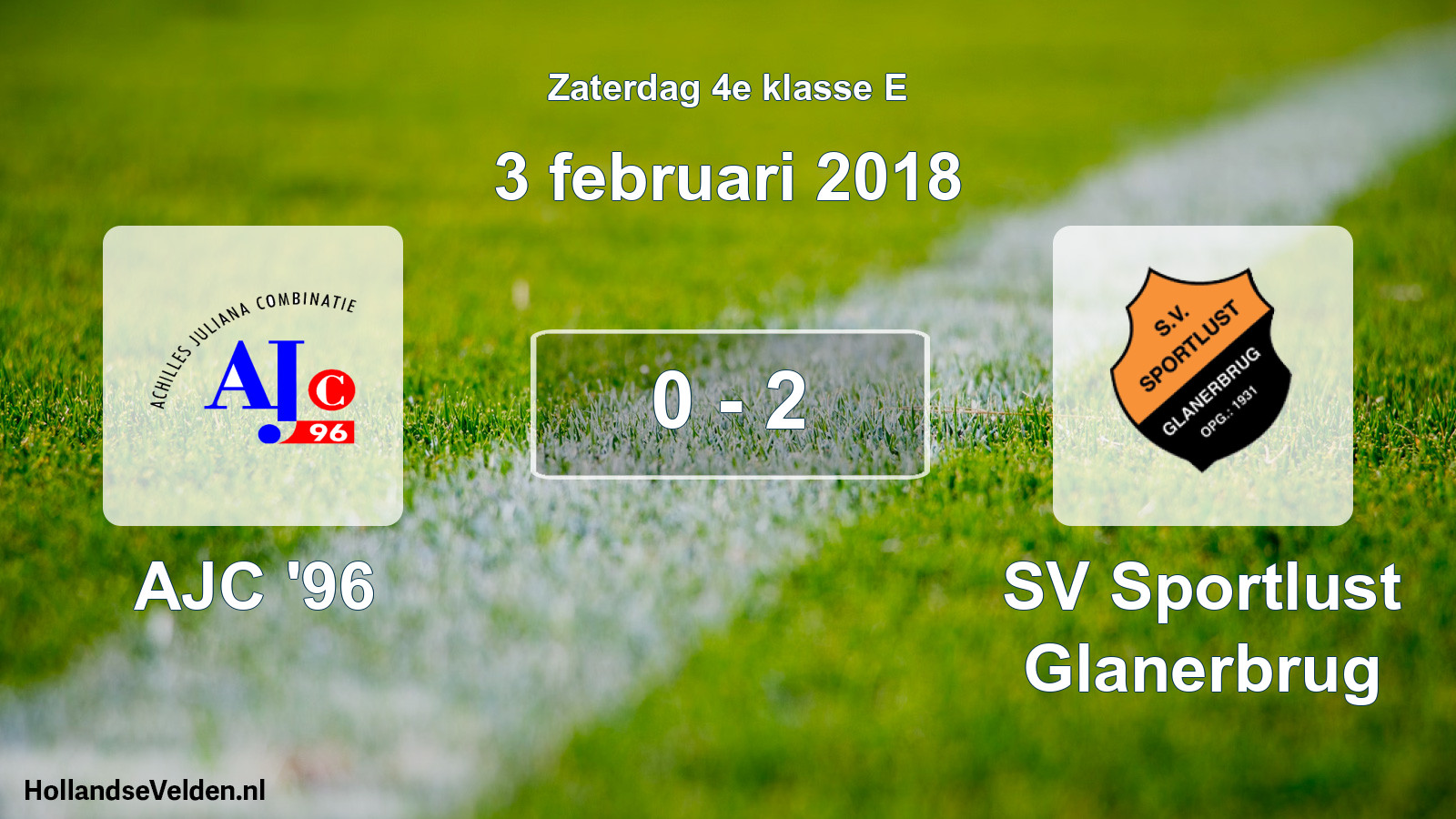Total number of matches played: AJC '96 - SV Sportlust Glanerbrug 0 - 2 (3 February 2018)