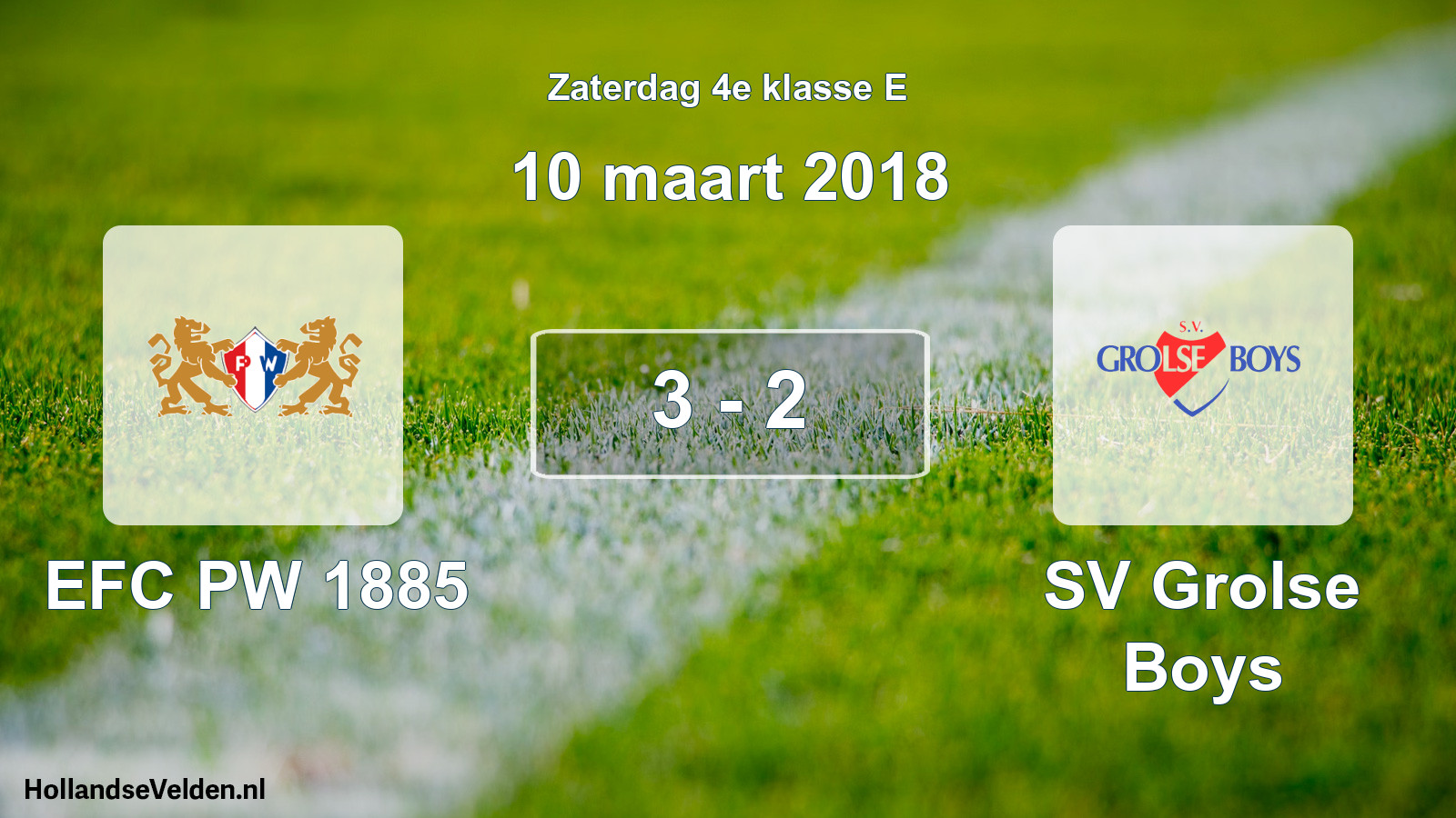 Total number of matches played: PW 1885 - SV Grolse Boys 3 - 2 (10 March 2018)