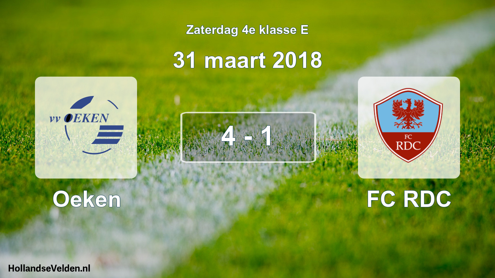 Total number of matches played: Oeken - FC RDC 4 - 1 (31 March 2018)