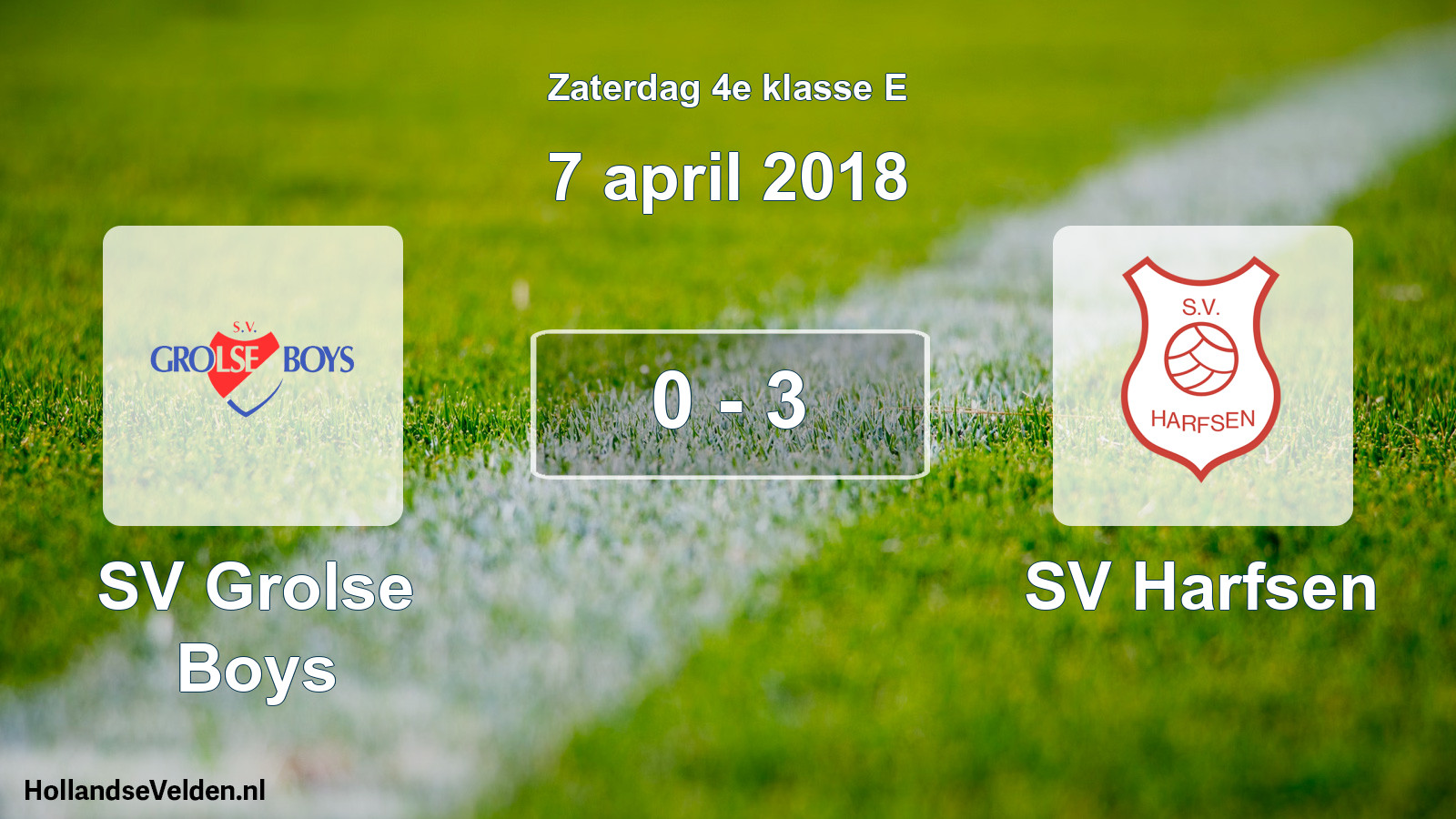 Total number of matches played: SV Grolse Boys - SV Harfsen 0 - 3 (7 April 2018)