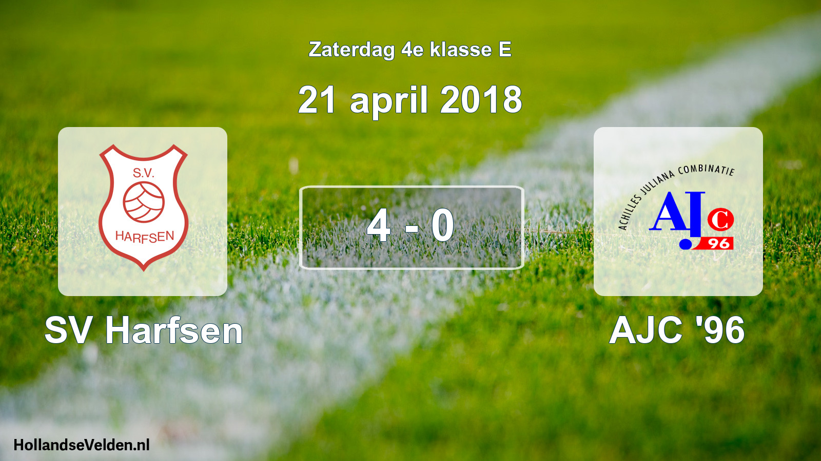 Total number of matches played: SV Harfsen - AJC '96 4 - 0 (21 April 2018)
