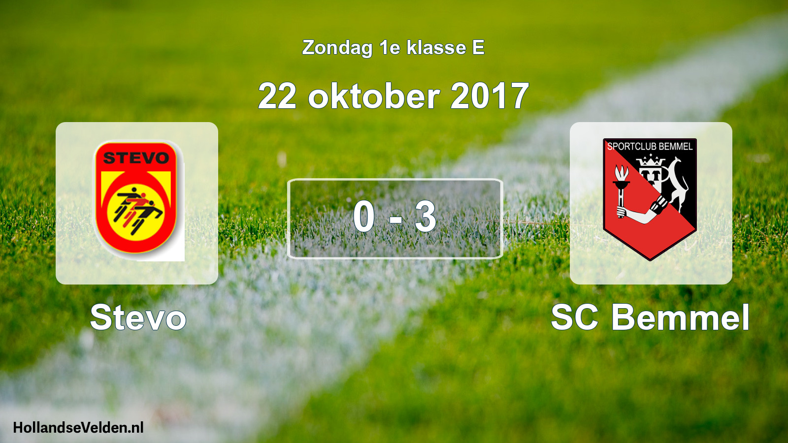 Total number of matches played: Stevo - SC Bemmel 0 - 3 (22 October 2017)