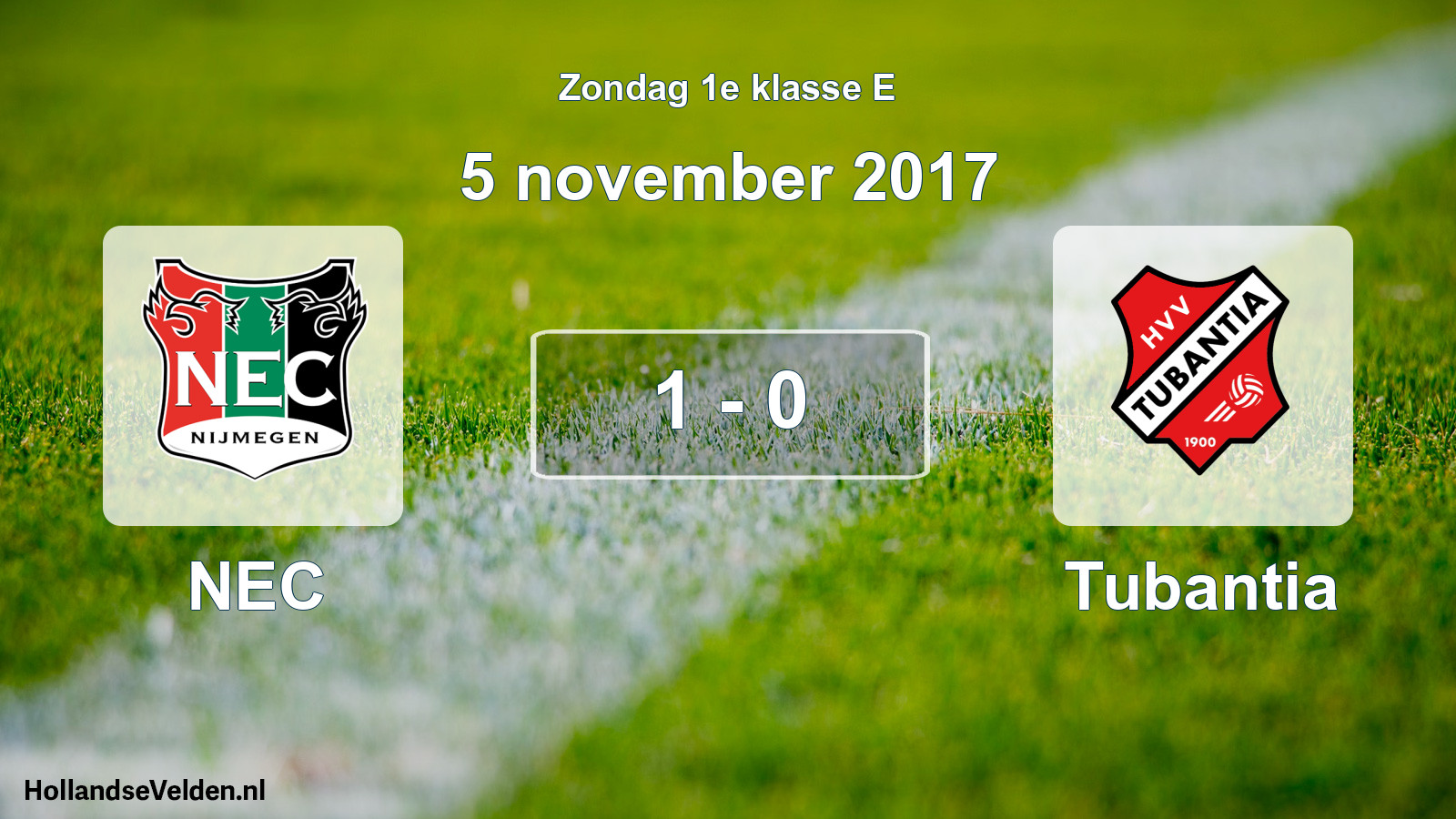 Total number of matches played: NEC - Tubantia 1 - 0 (5 November 2017)