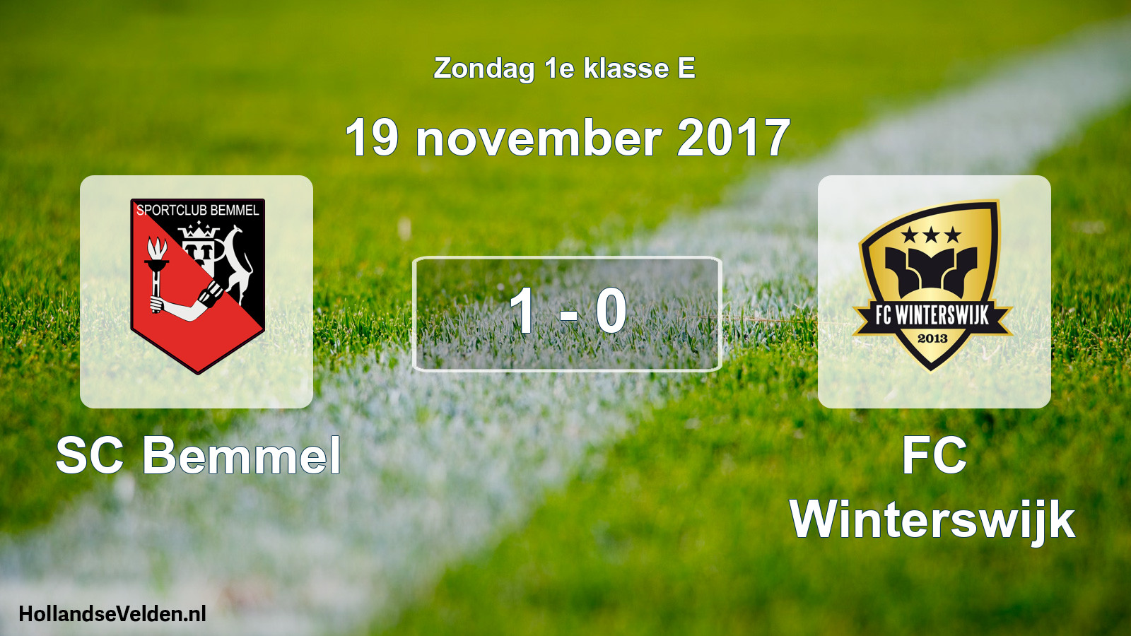 Total number of matches played: SC Bemmel - FC Winterswijk 1 - 0 (19 November 2017)