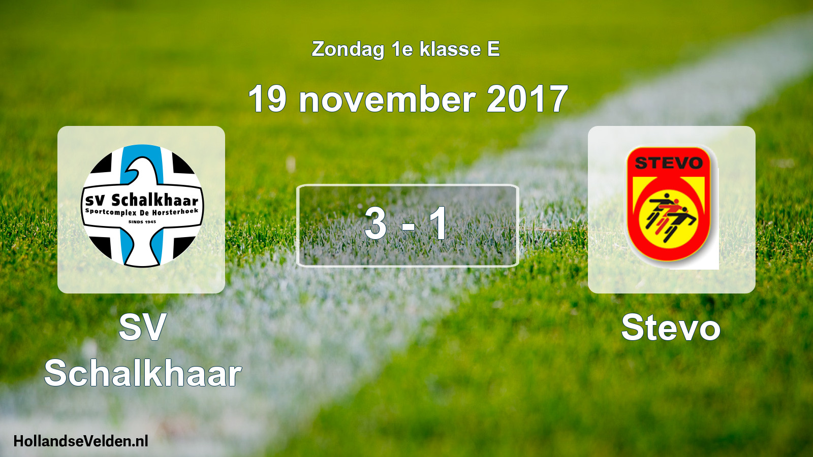 Total number of matches played: SV Schalkhaar - Stevo 3 - 1 (19 November 2017)