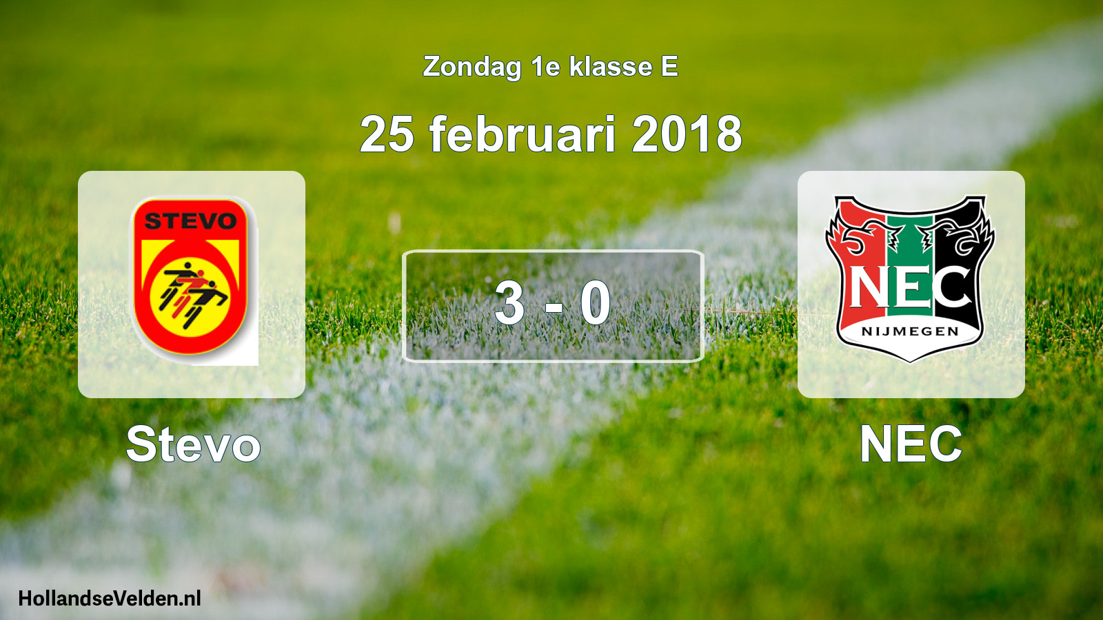 Total number of matches played: Stevo - NEC 3 - 0 (25 February 2018)