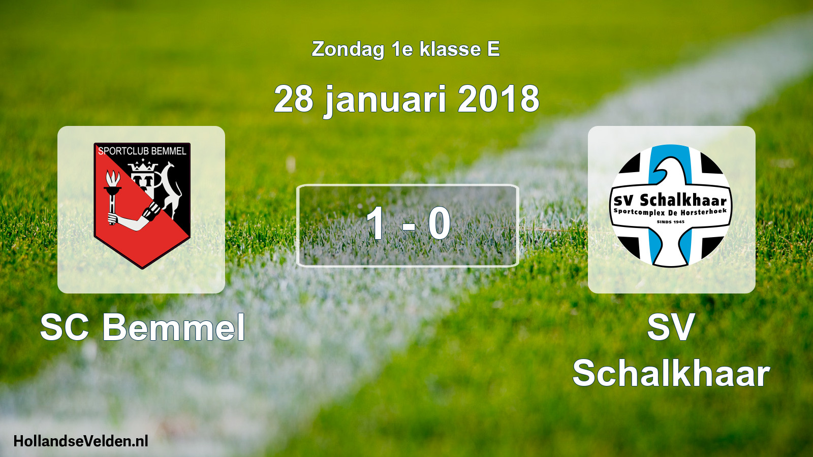 Total number of matches played: SC Bemmel - SV Schalkhaar 1 - 0 (28 January 2018)