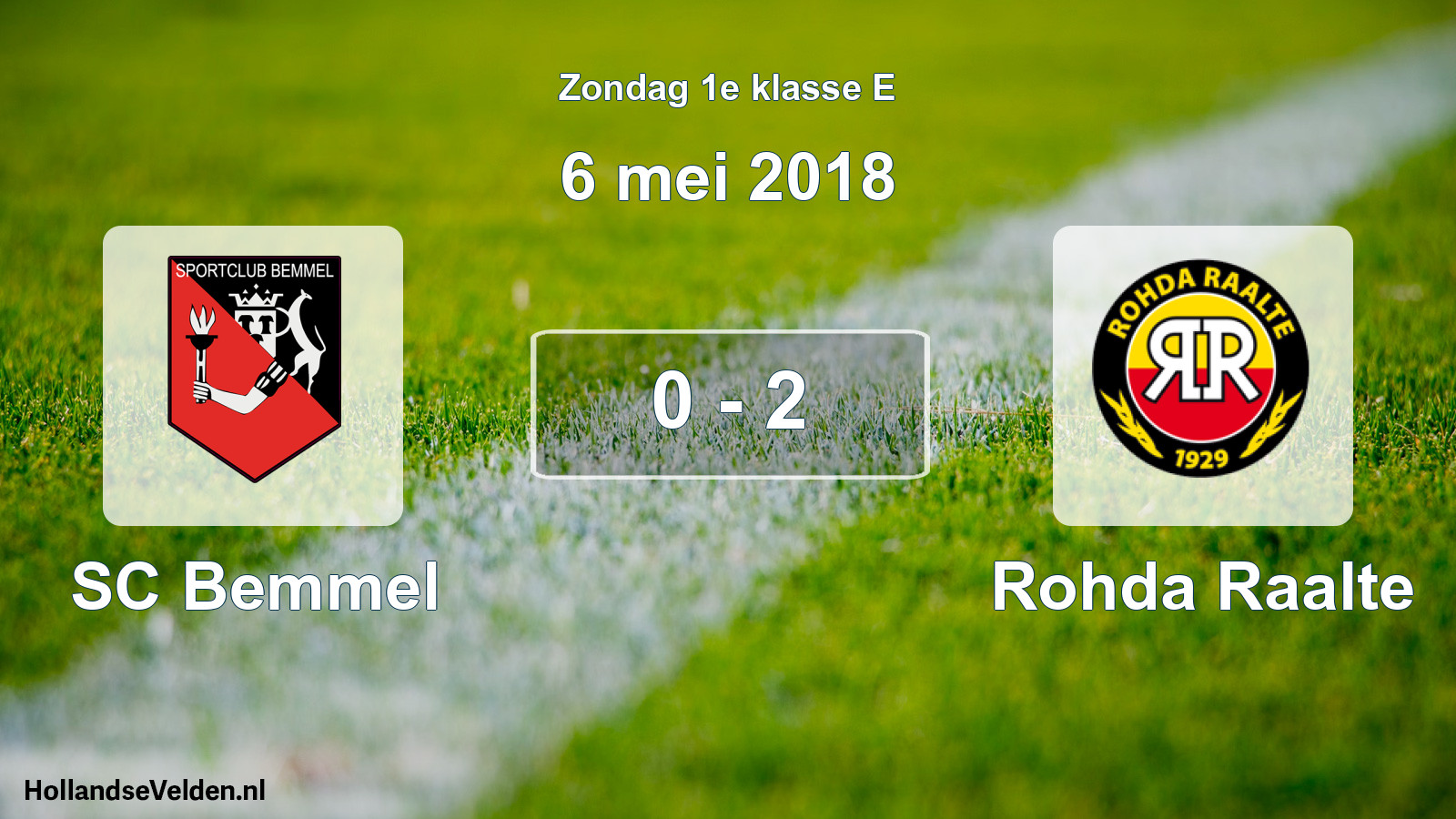 Total number of matches played: SC Bemmel - Rohda Raalte 0 - 2 (6 May 2018)
