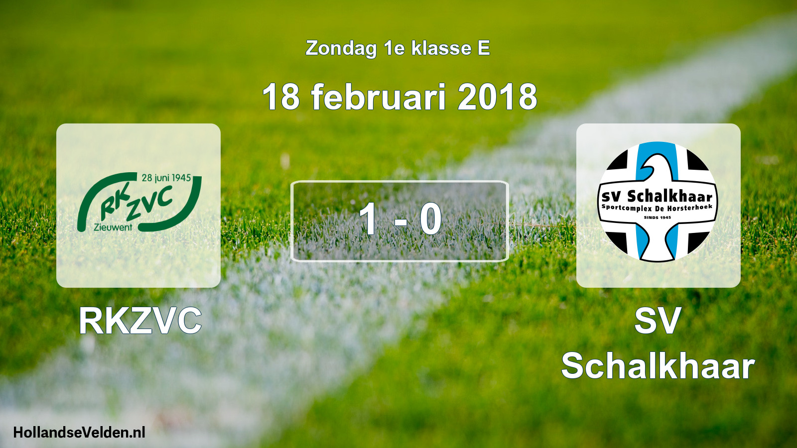 Total number of matches played: RKZVC - SV Schalkhaar 1 - 0 (18 February 2018)