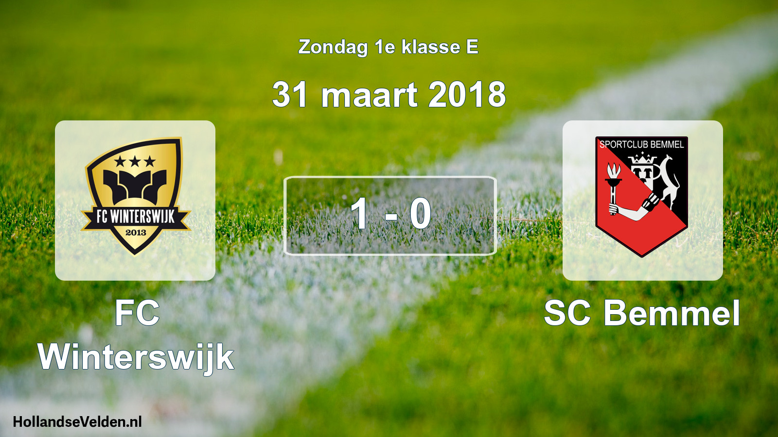 Total number of matches played: FC Winterswijk - SC Bemmel 1 - 0 (31 March 2018)