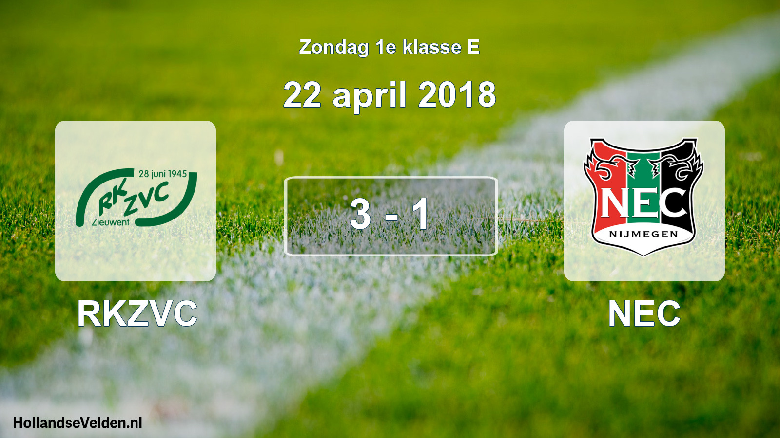 Total number of matches played: RKZVC - NEC 3 - 1 (22 April 2018)