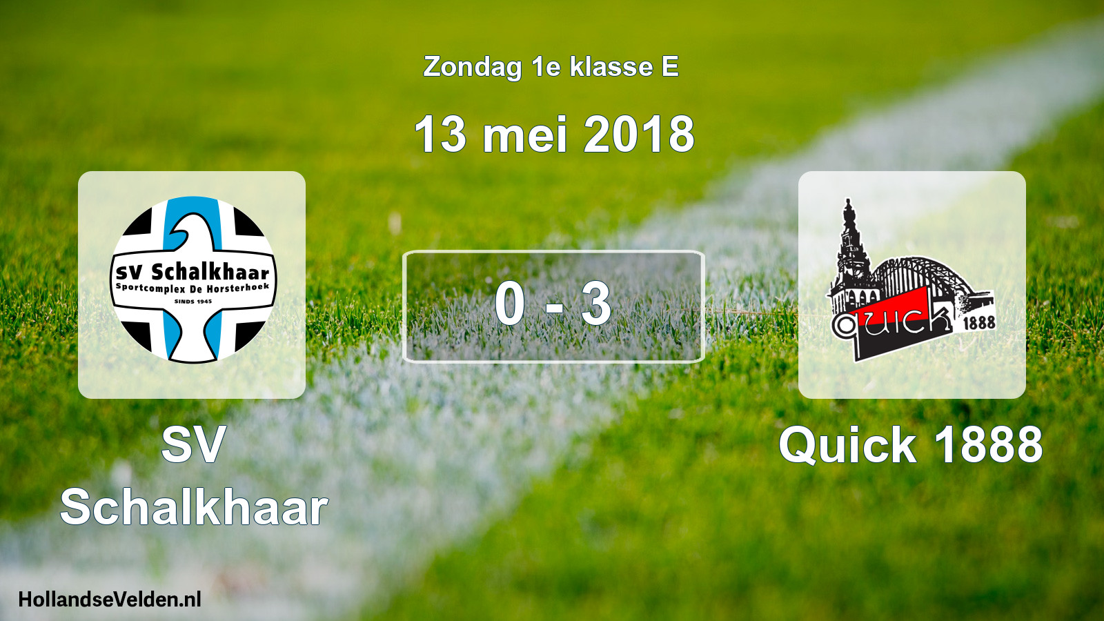 Total number of matches played: SV Schalkhaar - Quick 1888 0 - 3 (13 May 2018)