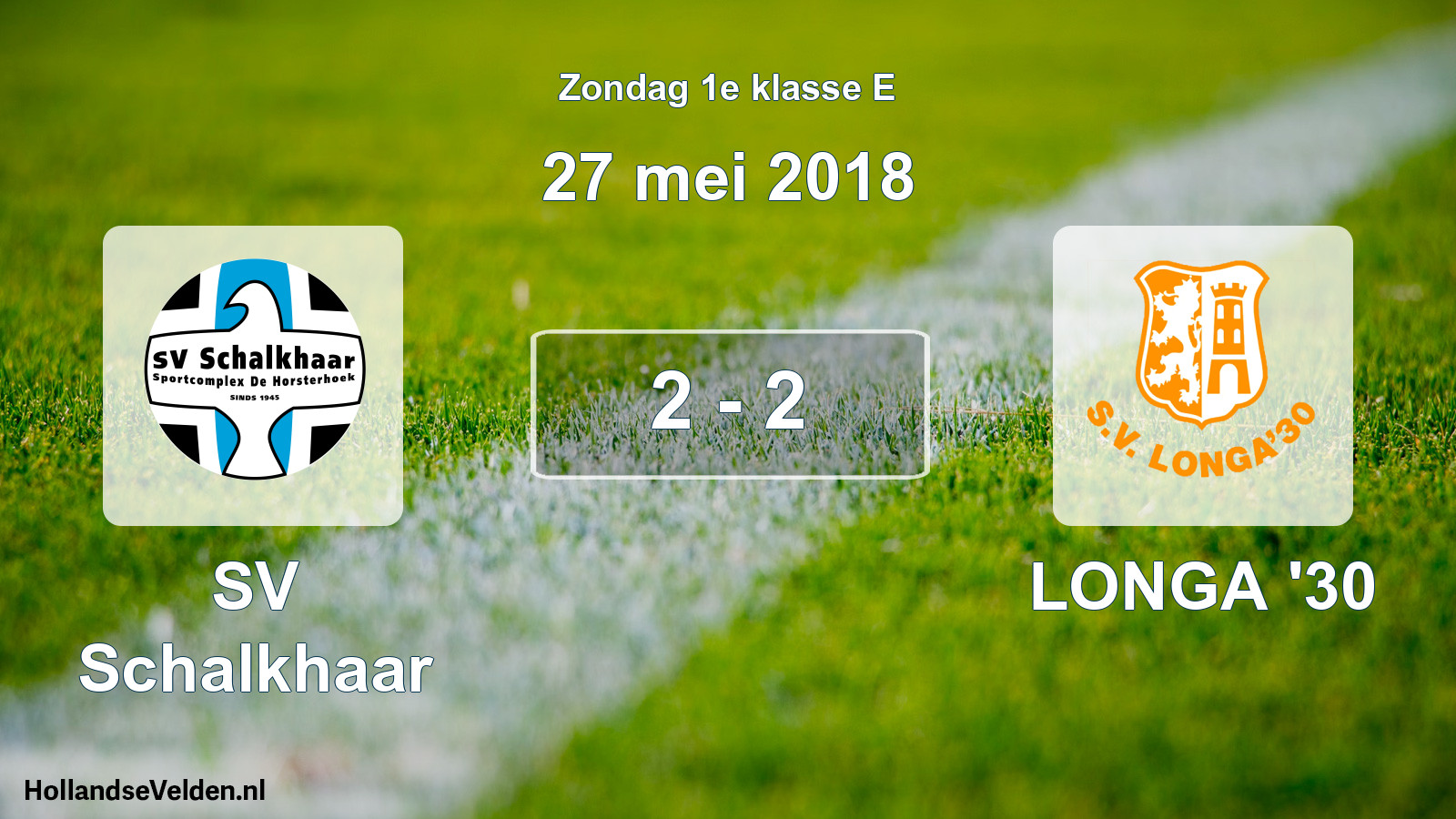 Total number of matches played: SV Schalkhaar - LONGA '30 2 - 2 (27 May 2018)