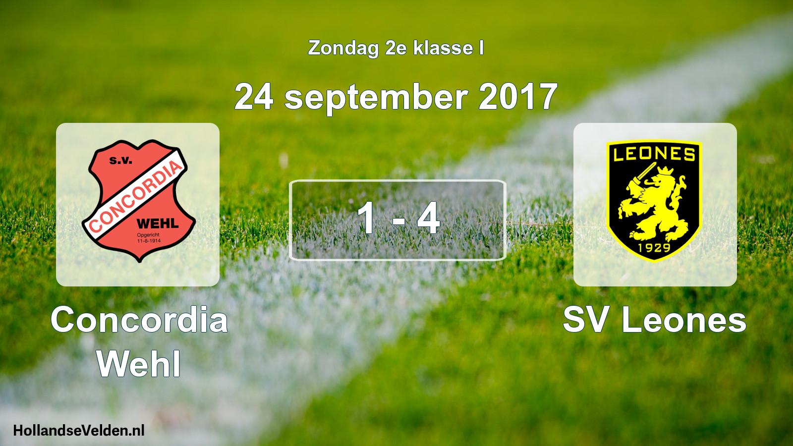 Total number of matches played: Concordia Wehl - SV Leones 1 - 4 (24 September 2017)