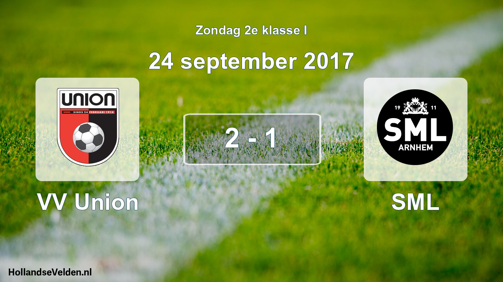 Total number of matches played: VV Union - SML 2 - 1 (24 September 2017)