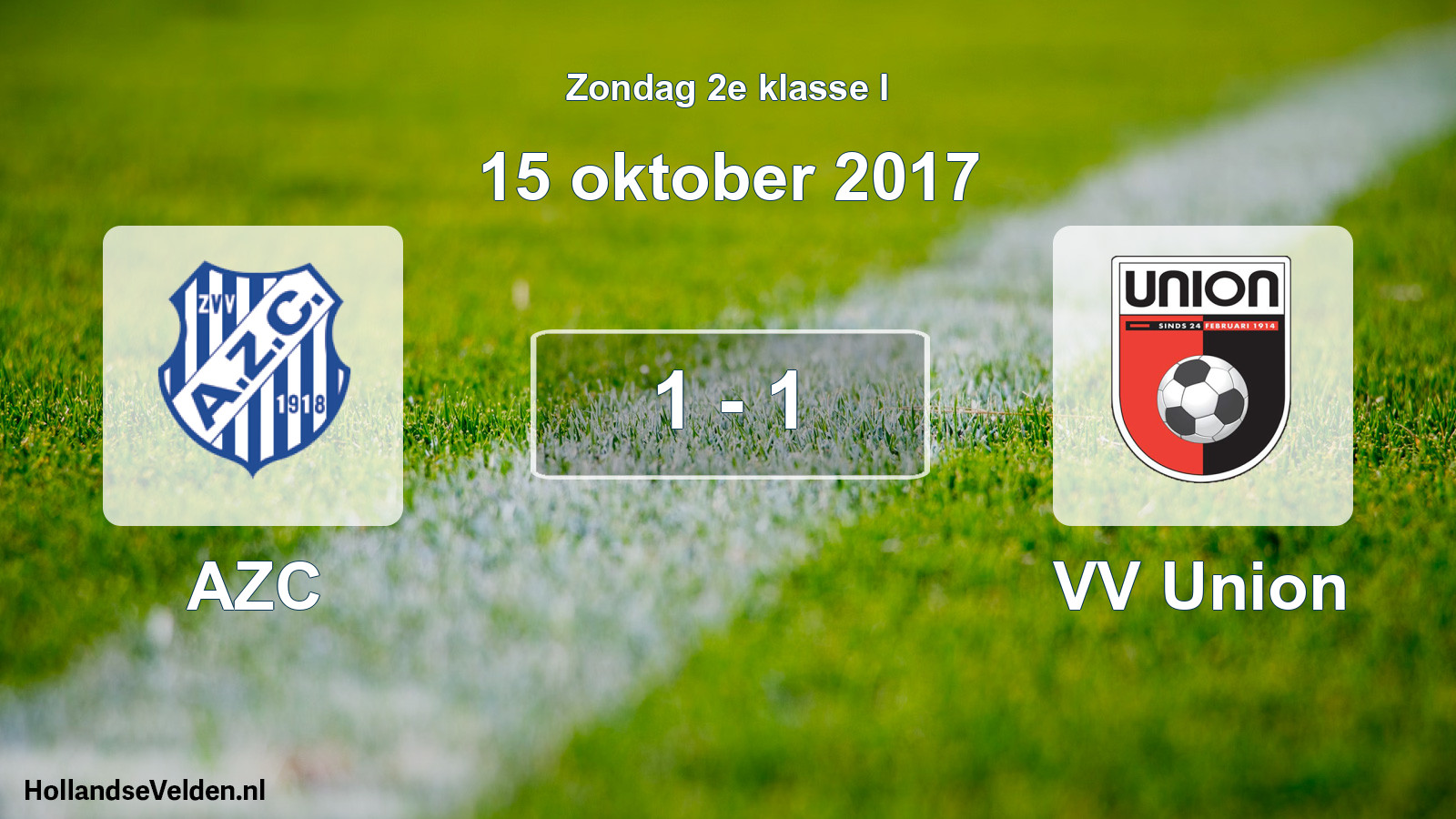 Total number of matches played: AZC - VV Union 1 - 1 (15 October 2017)