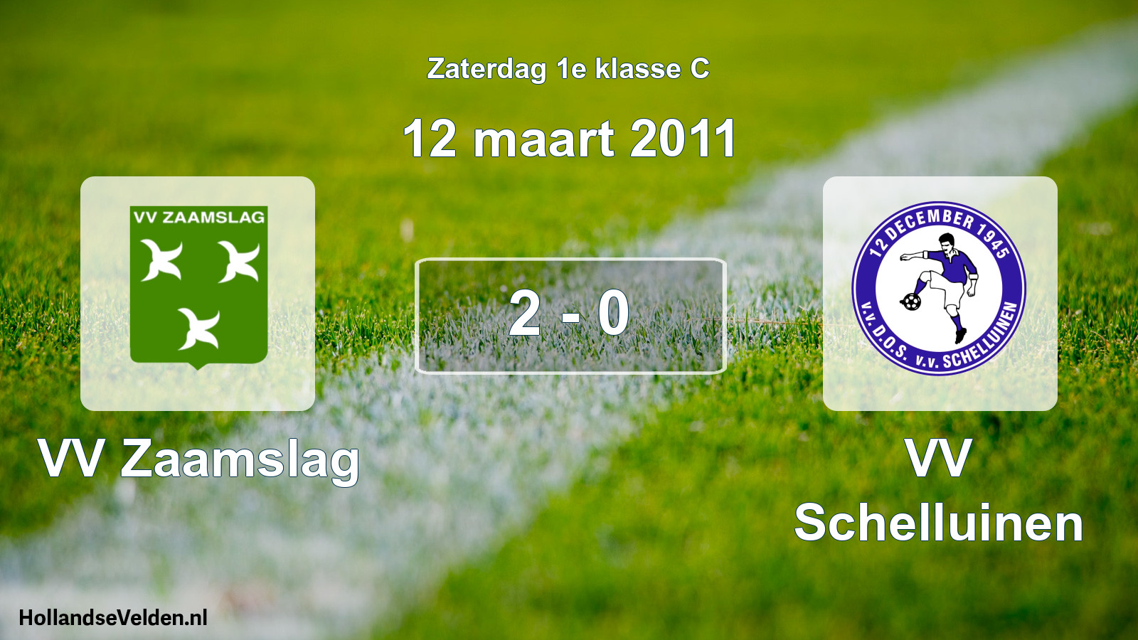 Total number of matches played: VV Zaamslag - VV Schelluinen 2 - 0 (12 March 2011)