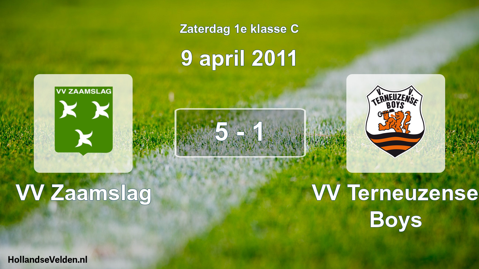 Total number of matches played: VV Zaamslag - VV Terneuzense Boys 5 - 1 (9 April 2011)