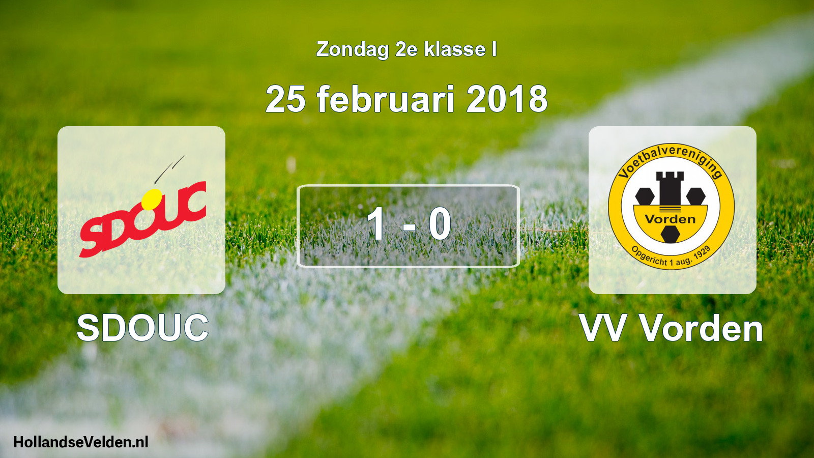 Total number of matches played: SDOUC - VV Vorden 1 - 0 (25 February 2018)