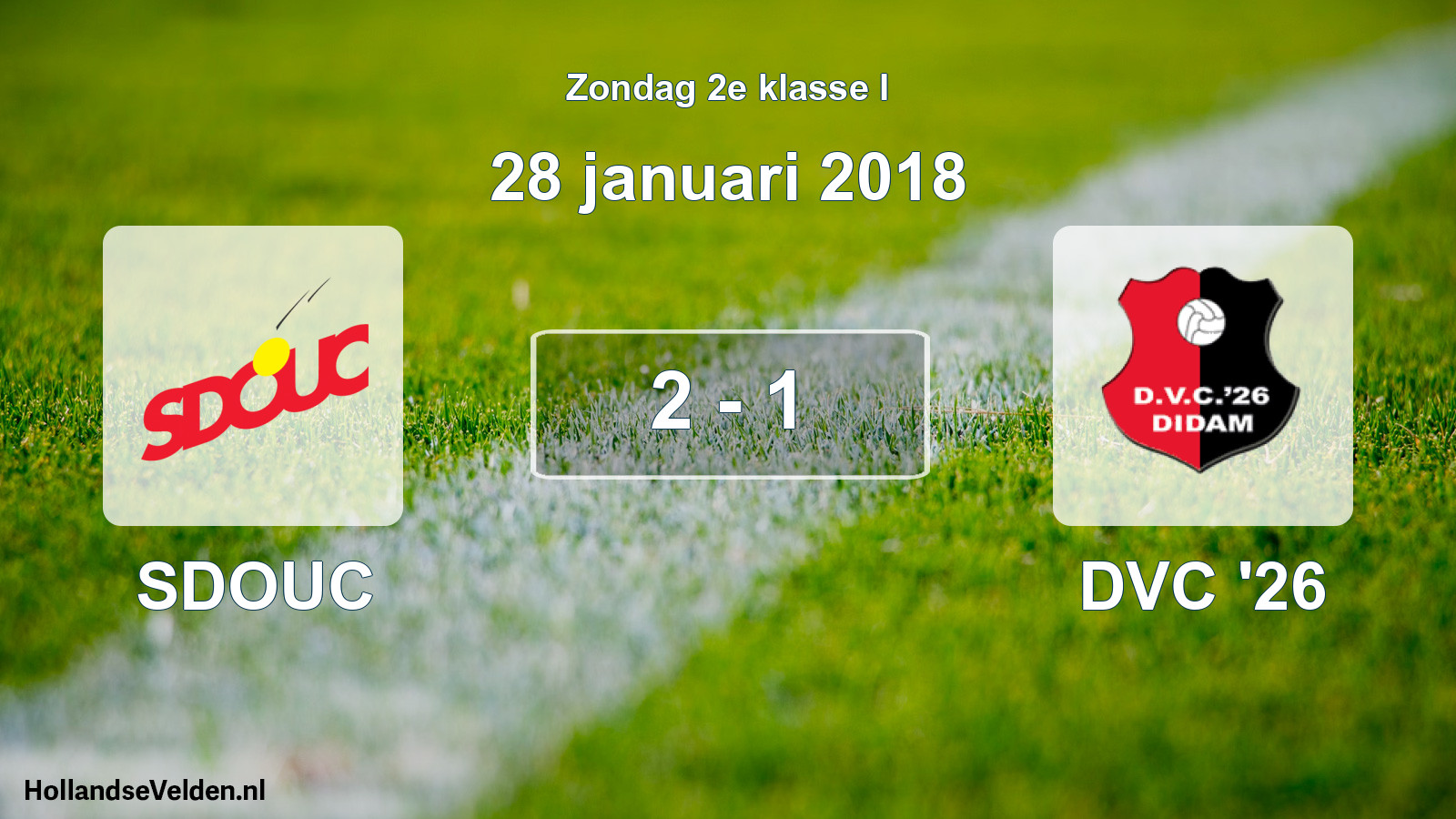 Total number of matches played: SDOUC - DVC '26 2 - 1 (28 January 2018)